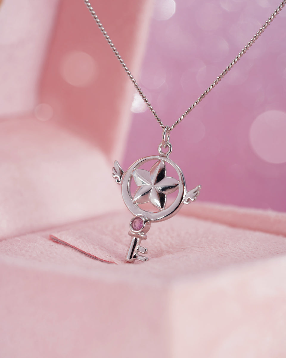 Collares de Sakura Card Captor Collar Llave Estrella | Plata Baño de Oro Rosa 18K  main image 4